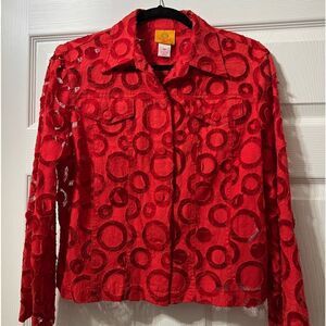 Ruby Red  Women’s 12 Petite Red Blouse